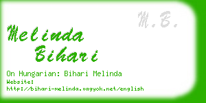 melinda bihari business card